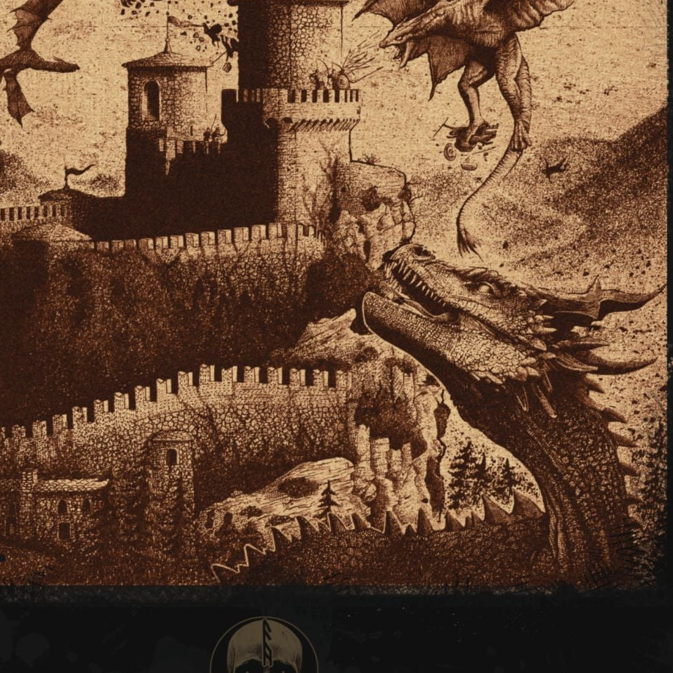 “Dragons at the Fortress” — Dark Fantasy Art | Rolled Poster Print