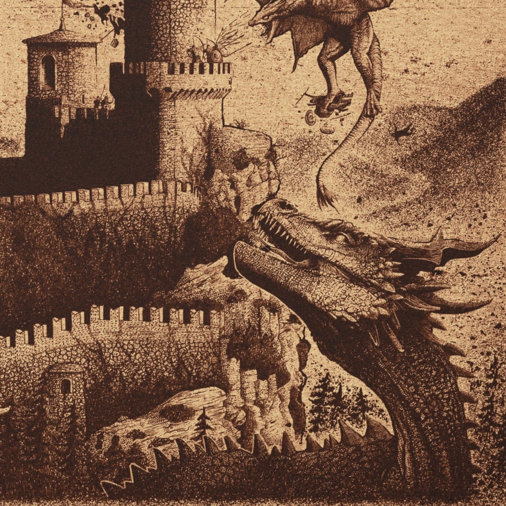`Dragons at the Fortress' Canvas Print — Fantasy Art