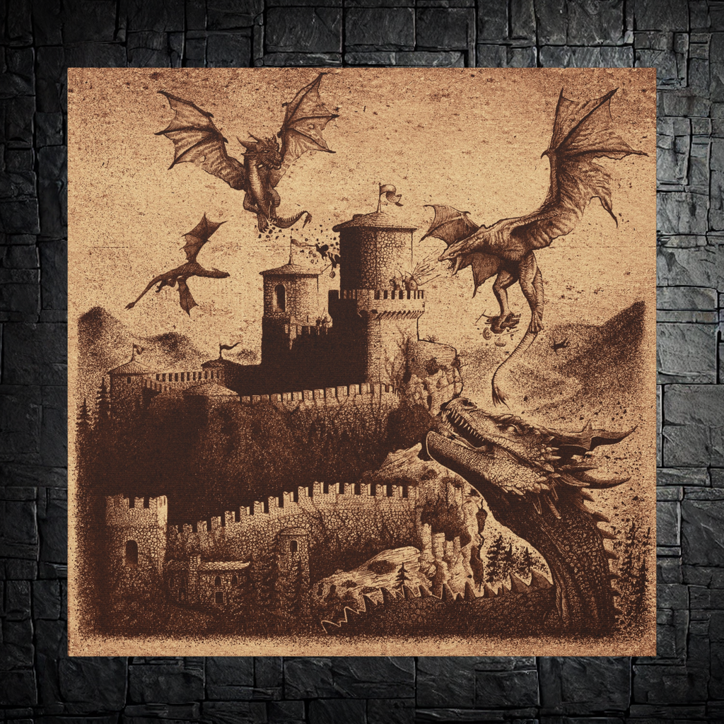 `Dragons at the Fortress' Canvas Print — Fantasy Art